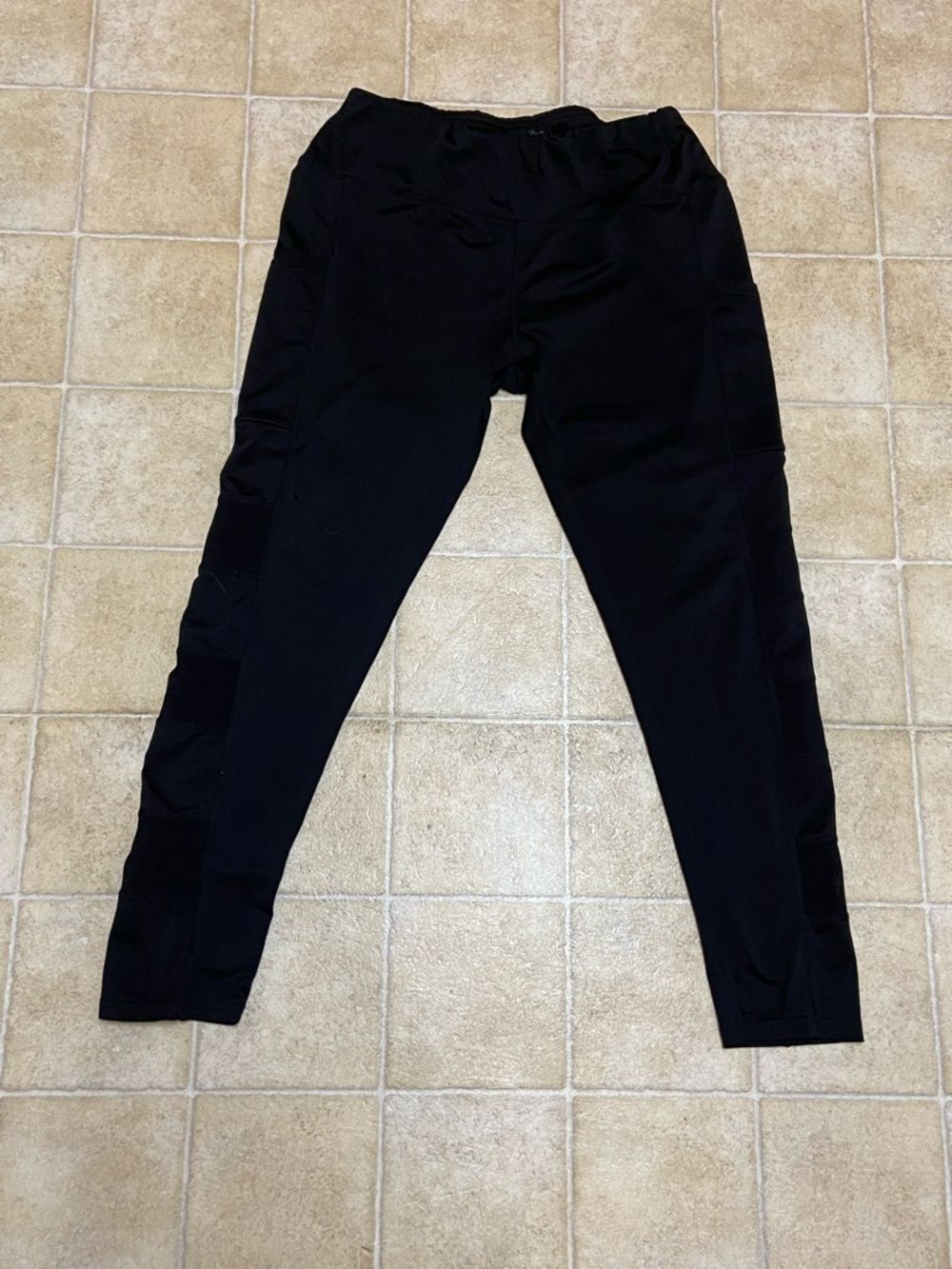 10/$50 Unbranded Black Ribbed Knit Leggings Size Approximate XL